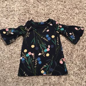 Floral bell sleeve baby dress